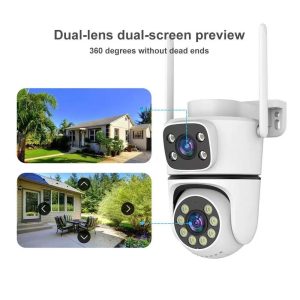 dual lens security camera wide angle and zoom view simultaneously two perspectives one device