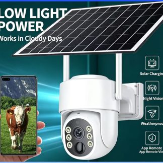 Solar WiFi PTZ Security Camera Low Light Vision Outdoor Long Standby Solar Powered Surveillance Cam