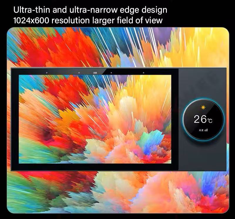Smart home central control screen with knob, Tuya Zigbee gateway, IPS touch display, temperature and lighting control panel