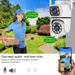 two way audio security camera remote talk voice communication delivery visitor interaction