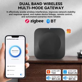 Zigbee 3.0 Smart Gateway Hub with mobile app control interface