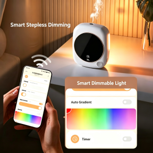 Xiaomi aroma diffuser APP controlling sleep mode and ambient light via smartphone