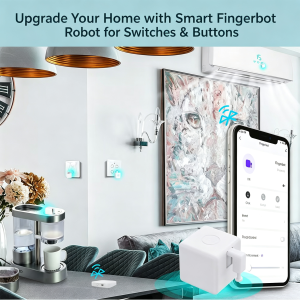 Smart finger robot controlled via Tuya Smart Life APP on smartphone, home automation