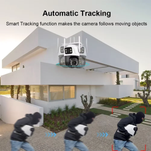 Automatic tracking follows human movement with PTZ camera rotation